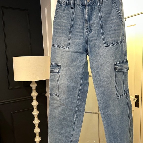 Women’s BlankNYC Blue Cargo Jeans - Picture 1 of 2